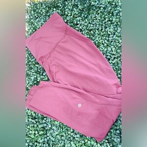 Lululemon Base Pace High Rise Running Tight 25”  Red Merlot Size 12